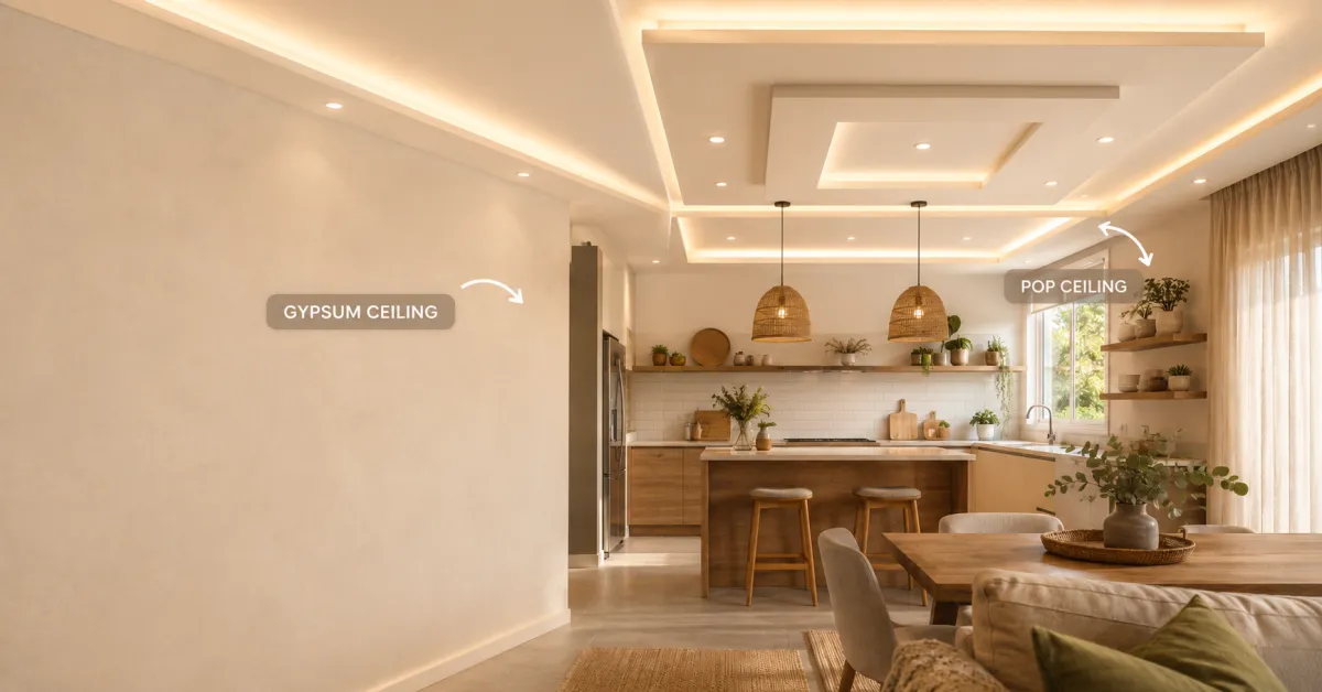 pop vs gypsum ceiling